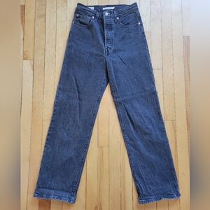 Levi's Ribcage Straight Ankle Black Jeans size 27
